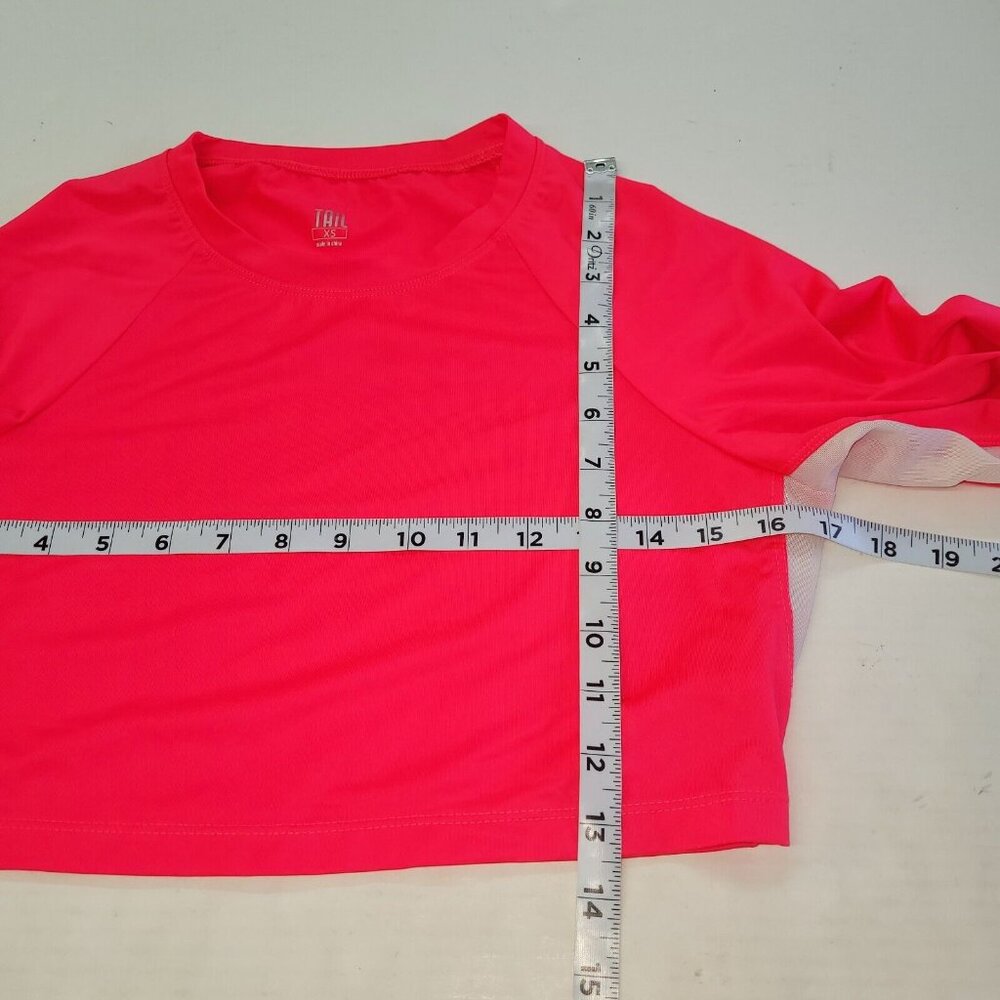 Tail Shirt Women XS Pink Cropped Long Sleeve‎ Active Dance Mesh Vented Flaw - Picture 10 of 11